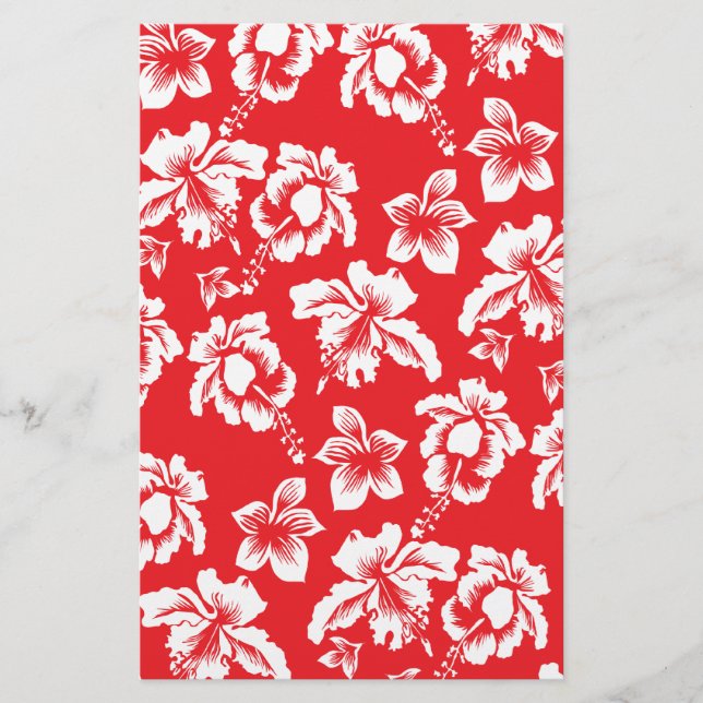 Hawaiian Red Flowers Brevpapper (Framsida)