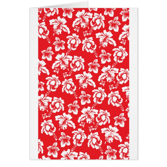 Hawaiian Red Flowers Hälsningskort (Framsidan)