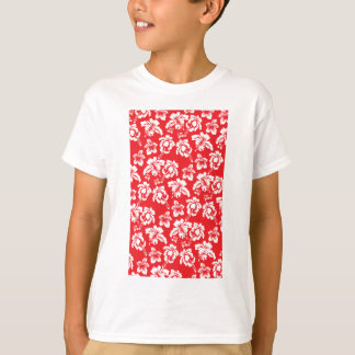 Hawaiian Red Flowers Tee Shirt