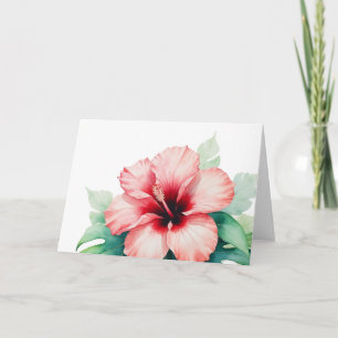 Hawaiian Red Hibiscus med Monstera Hawaii Kärlek Anteckningskort