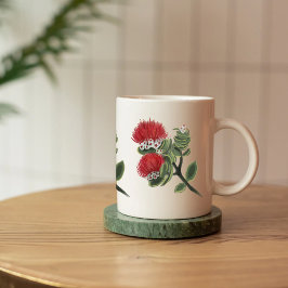 Hawaiian Red Lehua Tropical Flower Watercolor  Kaffemugg