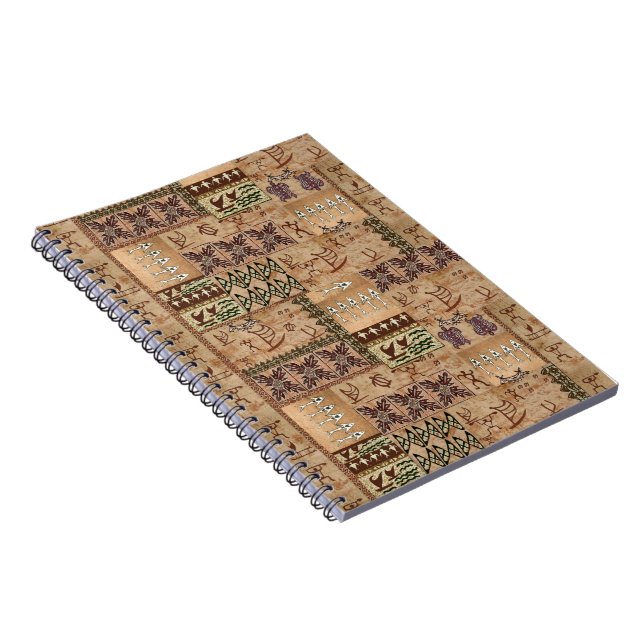 Hawaiian Sailing Canoe Tapa Notebook Anteckningsbok (Högra Sidan)