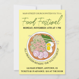 Hawaiian Saimin Soppa Hawaii Cuisine Food Festival Inbjudningar