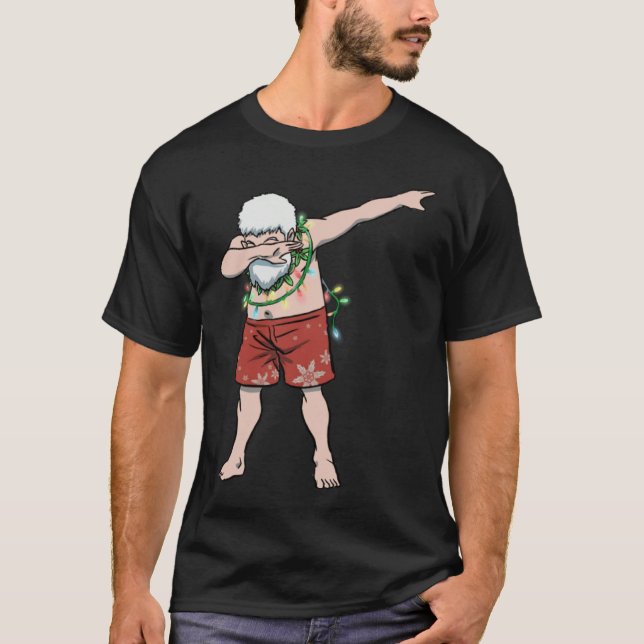 hawaiian santa dab dance Mele Kalikimaka  christma T Shirt (Framsida)