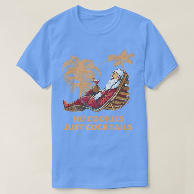 Hawaiian Santa No Cookies Bara Cocktails jul T Shirt (Design framsida)