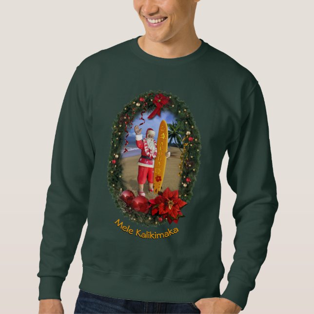 Hawaiian Santa Sweatshirt (Framsida)