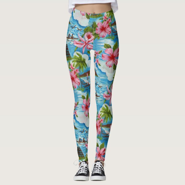 Hawaiian Scenes Leggings (Framsida)