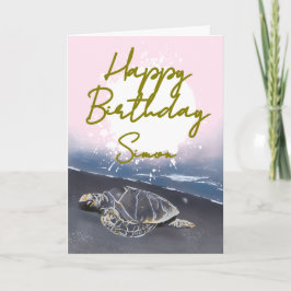 Hawaiian Sea Turtle Birthday Card Kort