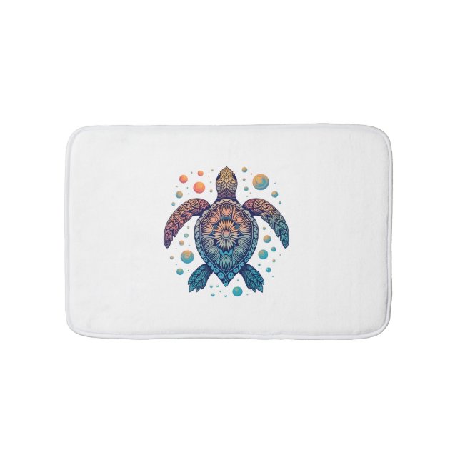 Hawaiian Sea Turtle Tie-Dye Hawaii Vacation Beach Badrumsmatta (Framsidan)