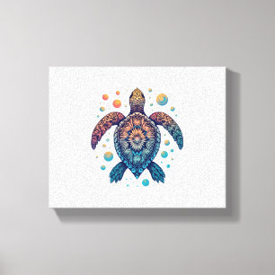 Hawaiian Sea Turtle Tie-Dye Hawaii Vacation Beach Canvastryck