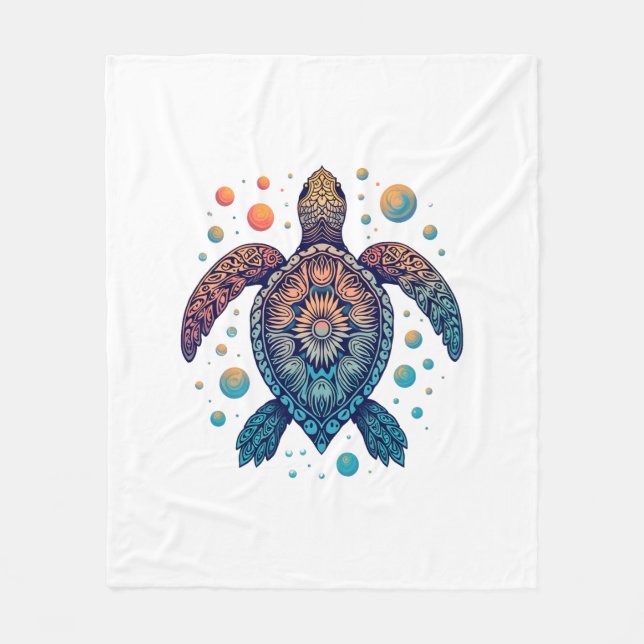 Hawaiian Sea Turtle Tie-Dye Hawaii Vacation Beach Fleecefilt (Framsidan)