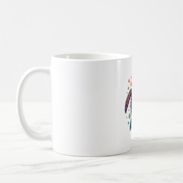 Hawaiian Sea Turtle Tie-Dye Hawaii Vacation Beach Kaffemugg (Vänster)