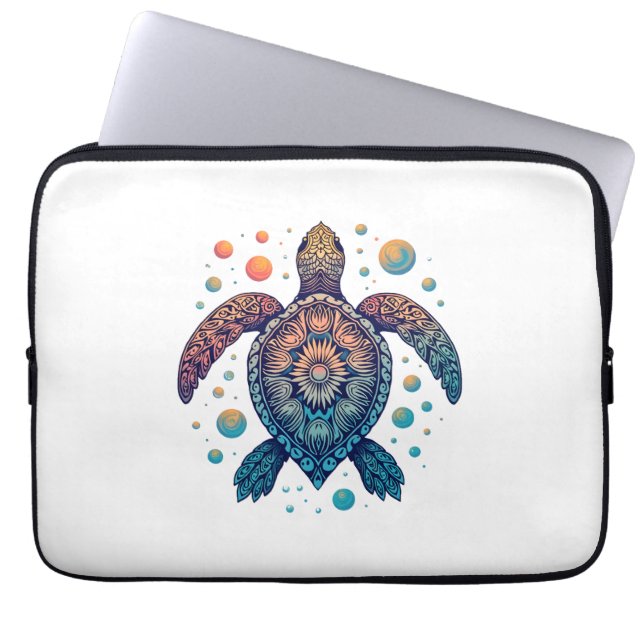 Hawaiian Sea Turtle Tie-Dye Hawaii Vacation Beach Laptop Fodral (Framsidan)