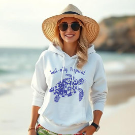 Hawaiian Sea Turtle Turt-ally Tropical-Deep Blue T Shirt