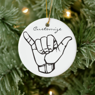 Hawaiian Shaka Brah Wave Thunder_Cove Julgransprydnad Keramik
