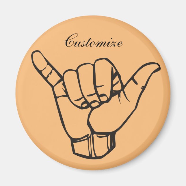 Hawaiian Shaka Brah Wave Thunder_Cove Magnet (Framsidan)