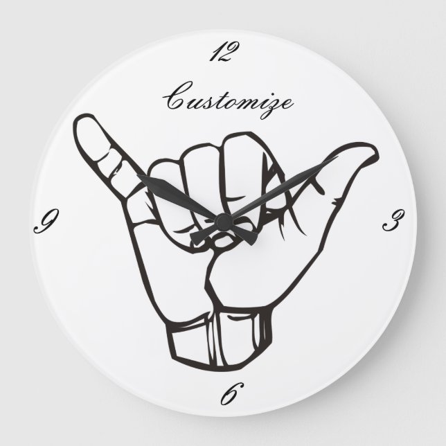 Hawaiian Shaka Brah Wave Thunder_Cove Stor Klocka (Framsida)