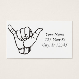 Hawaiian Shaka Brah Wave Thunder_Cove Visitkort