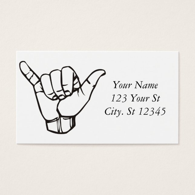 Hawaiian Shaka Brah Wave Thunder_Cove Visitkort (Framsidan)