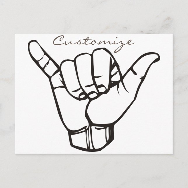 Hawaiian Shaka Brah Wave Thunder_Cove Vykort (Framsida)