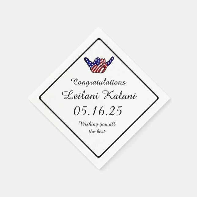 Hawaiian shaka häng lös studenten pappra blöjor pappersservett (Hörn)