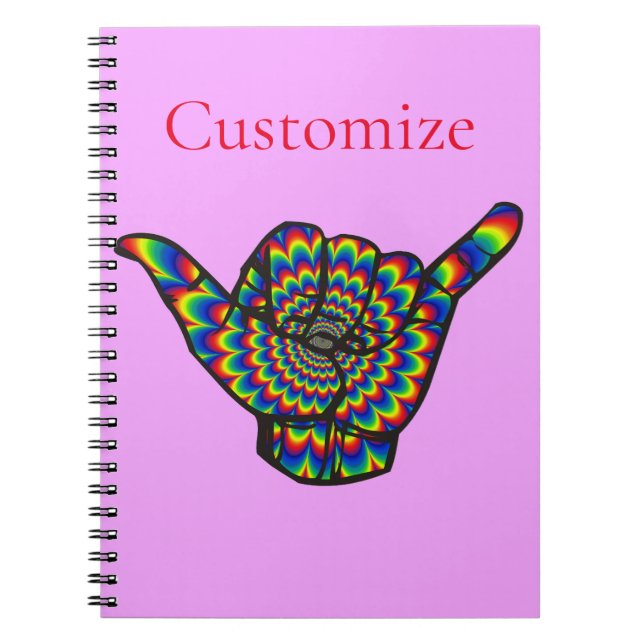 Hawaiian Shaka Psychedelic Thunder_Cove Anteckningsbok (Framsidan)