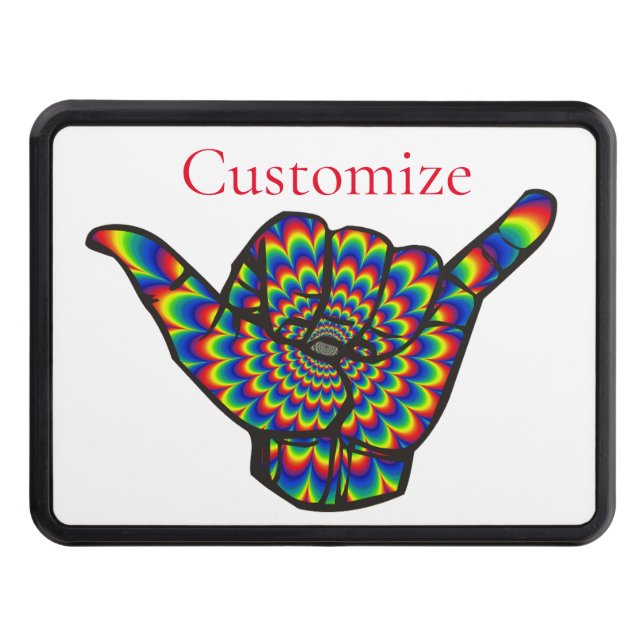 Hawaiian Shaka Psychedelic Thunder_Cove Dragkroksskydd (Framsidan)