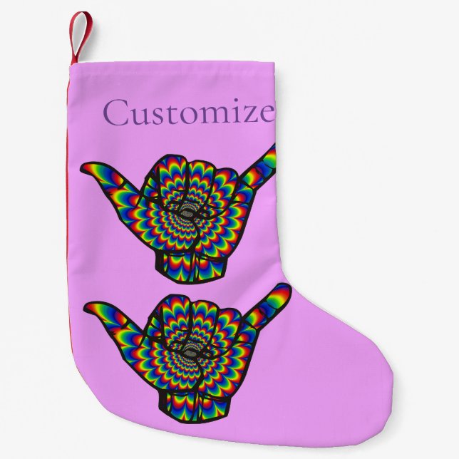 Hawaiian Shaka Psychedelic Thunder_Cove Liten Julstrumpa (Framsidan)