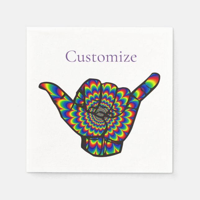 Hawaiian Shaka Psychedelic Thunder_Cove Pappersservett (Framsidan)