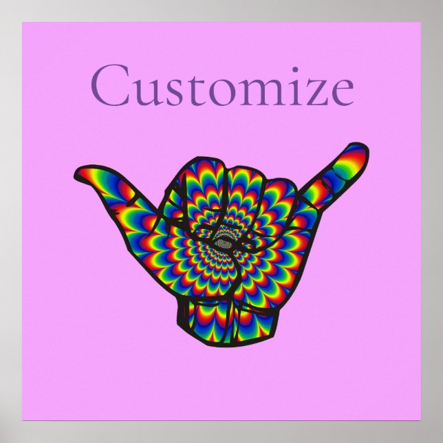 Hawaiian Shaka Psychedelic Thunder_Cove Poster (Framsidan)