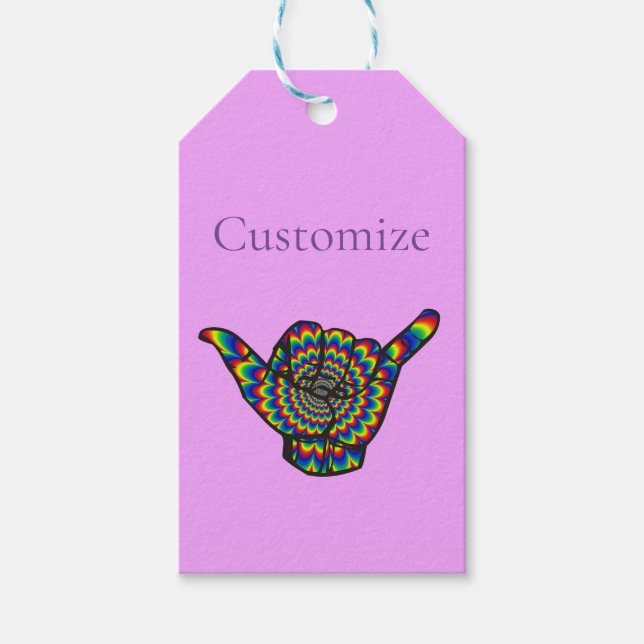 Hawaiian Shaka Psychedelic Thunder_Cove Presentetikett (Framsidan)