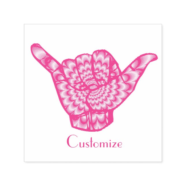 Hawaiian Shaka Psychedelic Thunder_Cove Självfärgande Stämpel (Design)