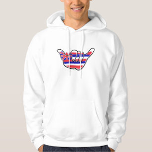 Hawaiian shaka symbol statlig flagga killhoodie tröja med luva