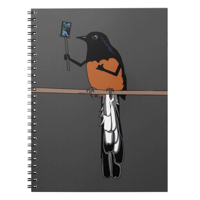 Hawaiian Shama Bird Selfie Anteckningsbok (Framsidan)