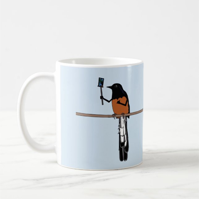 Hawaiian Shama Bird Selfie Kaffemugg (Vänster)