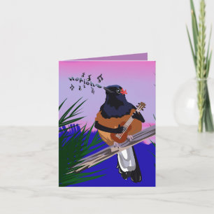 Hawaiian Shama Bird spelar ukulele Kort