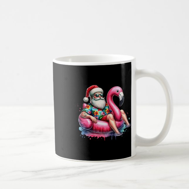 Hawaiian Shirt Santa Flamingo Floatie Christmas In Kaffemugg (Höger)