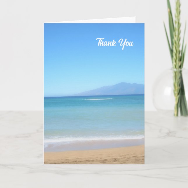 Hawaiian Shore and Ocean Folded Thank You Card Tack Kort (Framsida)