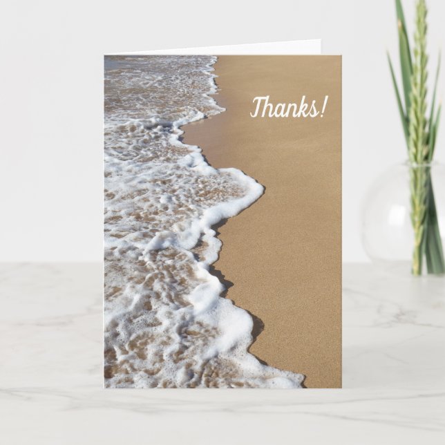 Hawaiian Shoreline Folded Thank You Card Tack Kort (Framsida)