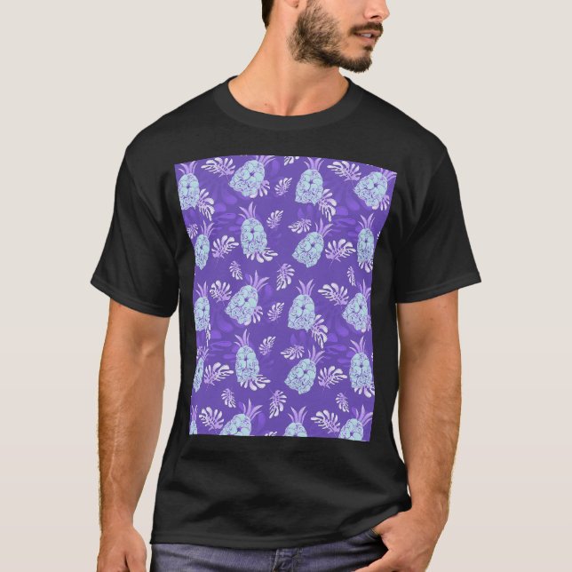 Hawaiian Skull Pineapple T Shirt (Framsida)