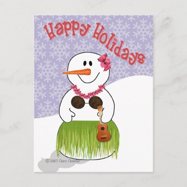 Hawaiian SnowWoman-vykort Vykort (Framsida)