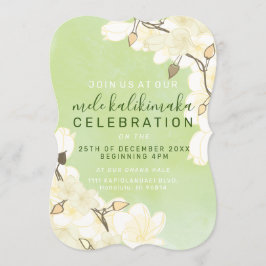 Hawaiian Soft Sol White Flowers Jul: Grönt Inbjudningar