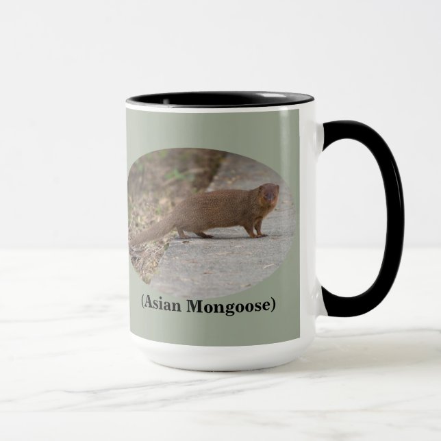 Hawaiian Squirrel (Asian Mongoose) Ringer Mugg (Höger)