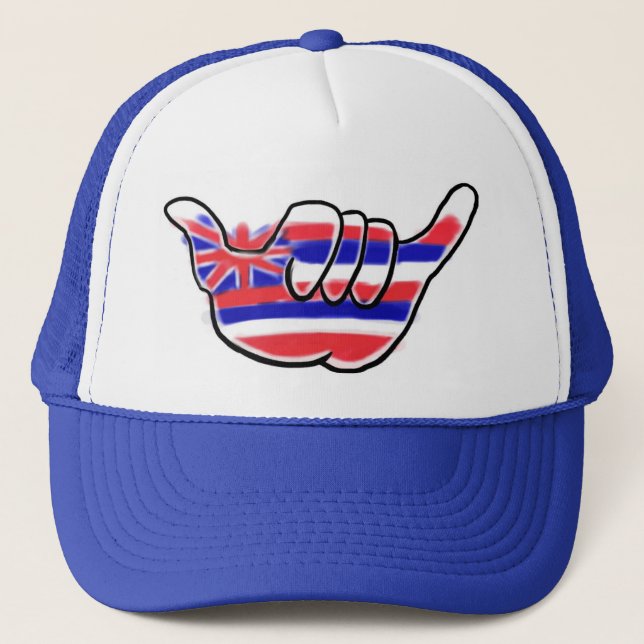 Hawaiian statlig flagga shaka symbol artsy hat keps (Framsida)