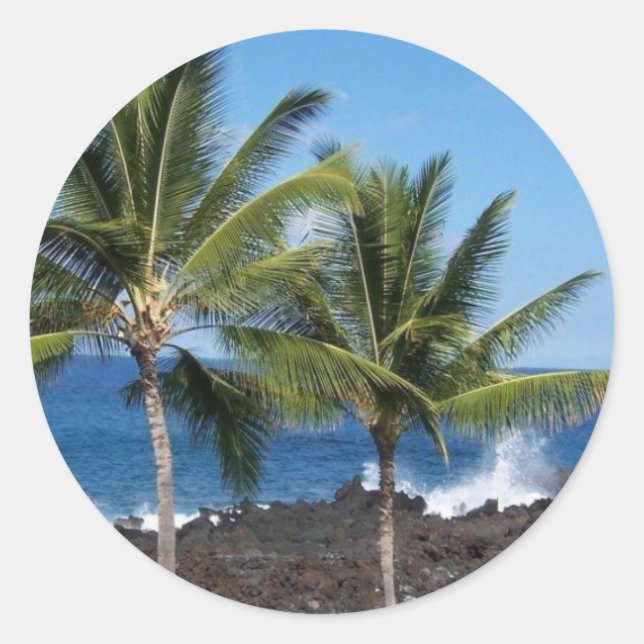 Hawaiian Sticker Runt Klistermärke (Framsida)