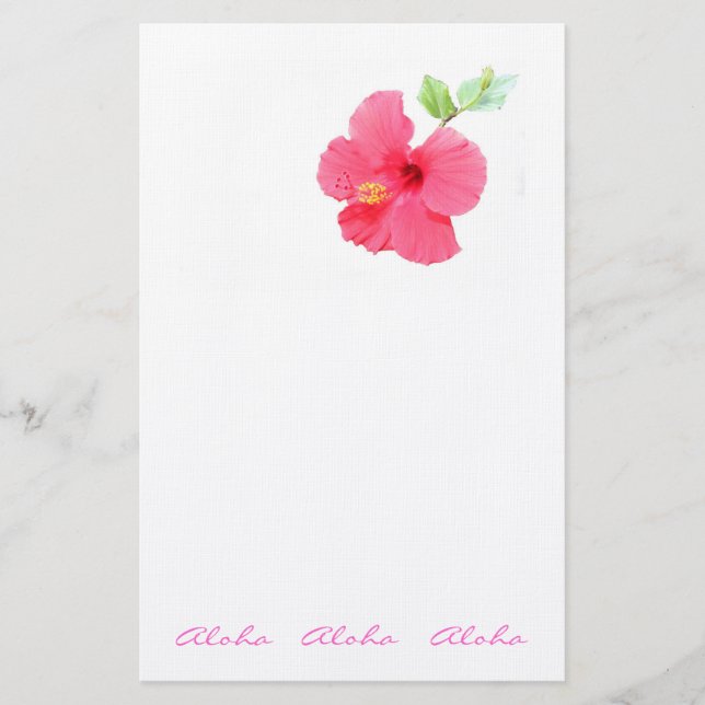 Hawaiian Stil Hibiscus Stationery Customize able Brevpapper (Framsida)