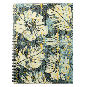 Hawaiian stil hibiscus-tyg med stamryggrad anteckningsbok