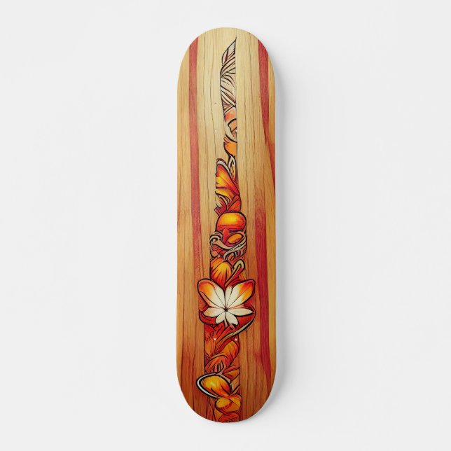 Hawaiian stil mini skateboard bräda 18,5 cm (Framsida)