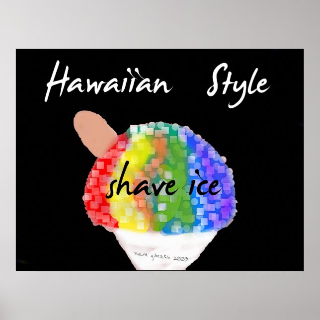 Hawaiian Stil Shave Ice Art Print Poster (Framsidan)