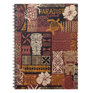 Hawaiian stil, stammotiv för vävnadspatchwork abst anteckningsbok